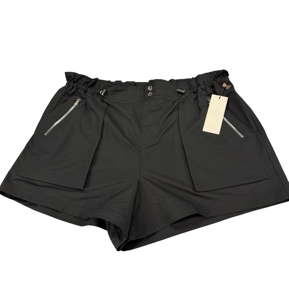 Calia Journey Collection High-Rise Paperbag Shorts Black XXL NWT
